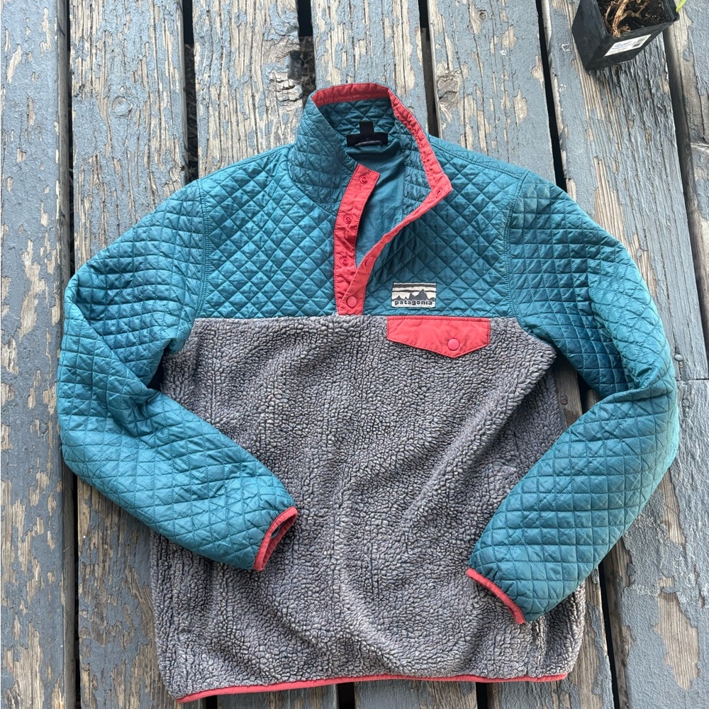 Patagonia fleece, mixed media snap T